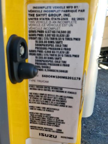 54DC4W1D0MS201179 - 2021 ISUZU NPR HD YELLOW photo 14