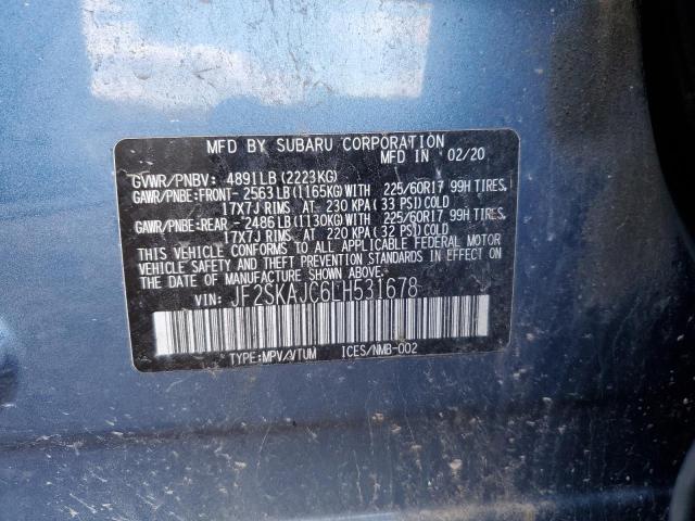 JF2SKAJC6LH531678 - 2020 SUBARU FORESTER PREMIUM BLUE photo 13