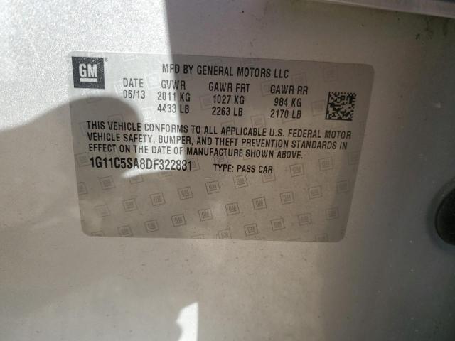 1G11C5SA8DF322881 - 2013 CHEVROLET MALIBU 1LT SILVER photo 12