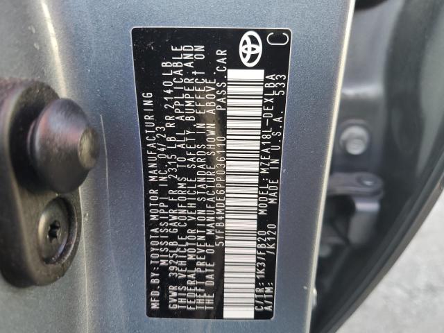 5YFB4MDE6PP036110 - 2023 TOYOTA COROLLA LE رمادي صورة 12