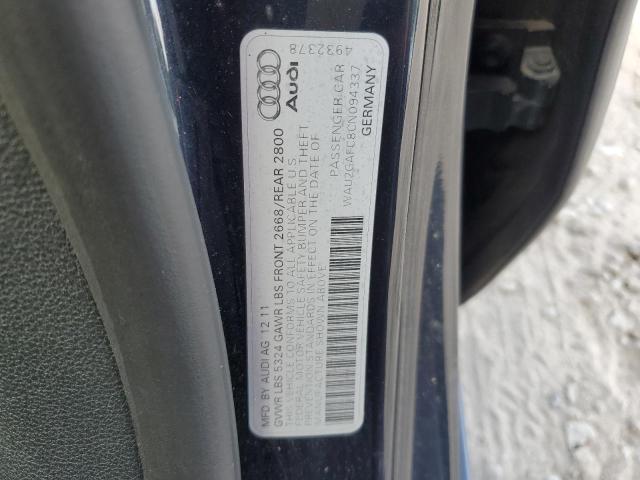 WAU2GAFC8CN094337 - 2012 AUDI A7 PRESTIGE BLACK photo 12