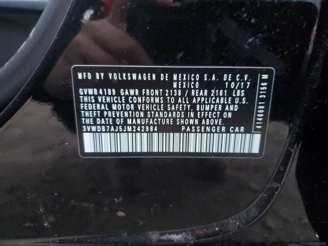 3VWDB7AJ5JM242984 - 2018 VOLKSWAGEN JETTA SE BLACK photo 12