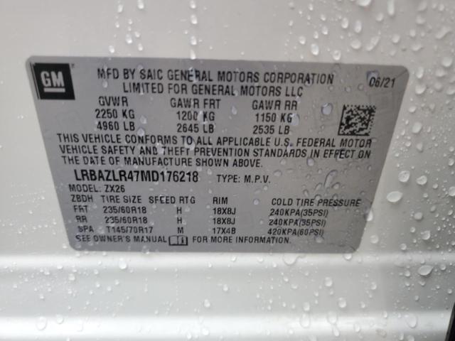 LRBAZLR47MD176218 - 2021 BUICK ENVISION PREFERRED WHITE photo 13