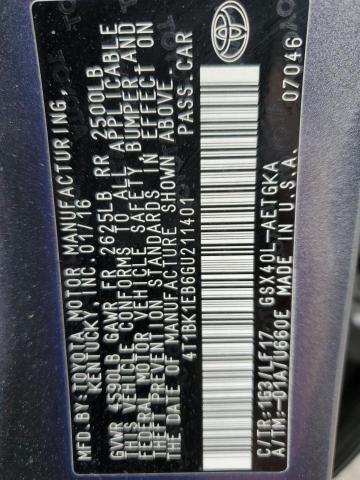 4T1BK1EB6GU211401 - 2016 TOYOTA AVALON XLE Gri fotoğraf 12