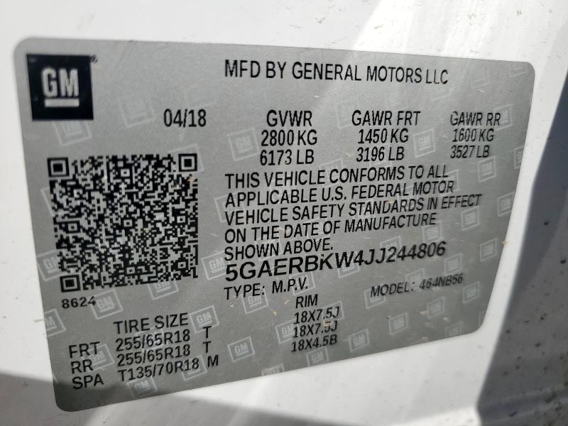 5GAERBKW4JJ244806 - 2018 BUICK ENCLAVE ESSENCE თეთრი ფოტო 14