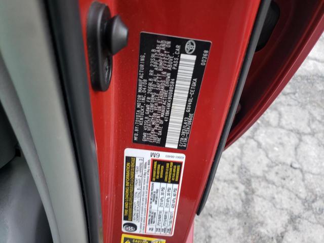 4T1BK46K49U080584 - 2009 TOYOTA CAMRY SE 红色 照片 12