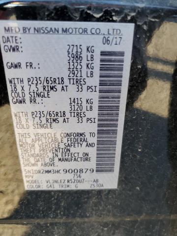 5N1DR2MM3HC900879 - 2017 NISSAN PATHFINDER S 黑色 照片 13