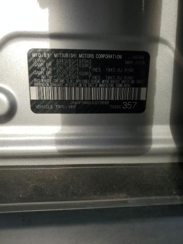 JA4AP3AW3JU012698 - 2018 MITSUBISHI OUTLANDER ES ვერცხლისფერი ფოტო 13