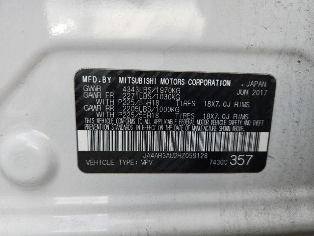 JA4AR3AU2HZ059128 - 2017 MITSUBISHI OUTLANDER ES WHITE photo 13
