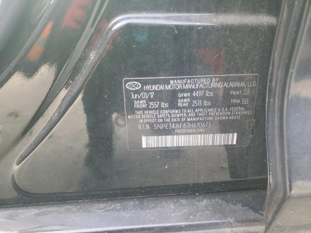 5NPE34AF8JH610675 - 2018 HYUNDAI SONATA SPORT Siyah fotoğraf 12