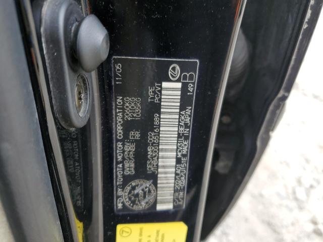 JTHBA30G165161889 - 2006 LEXUS ES 330 შავი ფოტო 12