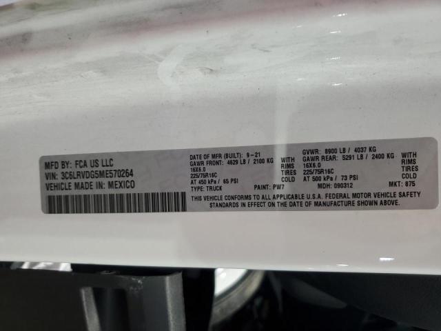 3C6LRVDG5ME570264 - 2021 RAM PROMASTER 2500 HIGH Blanc photo 13