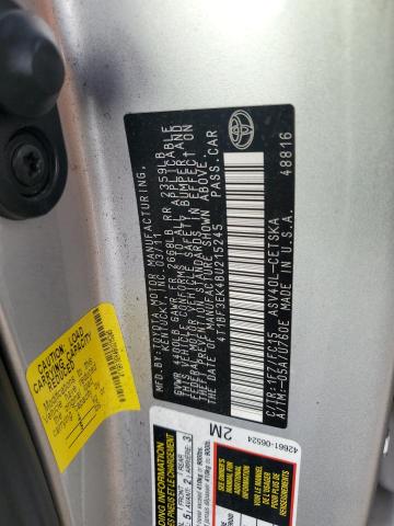 4T1BF3EK4BU215245 - 2011 TOYOTA CAMRY BASE SILVER photo 12