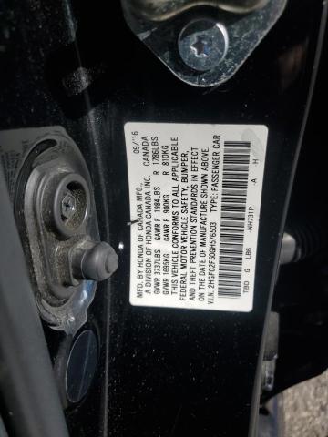 2HGFC2F50GH576503 - 2016 HONDA CIVIC LX Noir photo 12