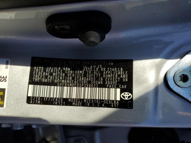 5YFB4MDEXSP268623 - 2025 TOYOTA COROLLA LE SILVER photo 13