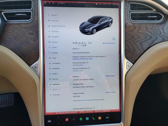 5YJSA1E25HF199405 - 2017 TESLA MODEL S GRAY photo 9