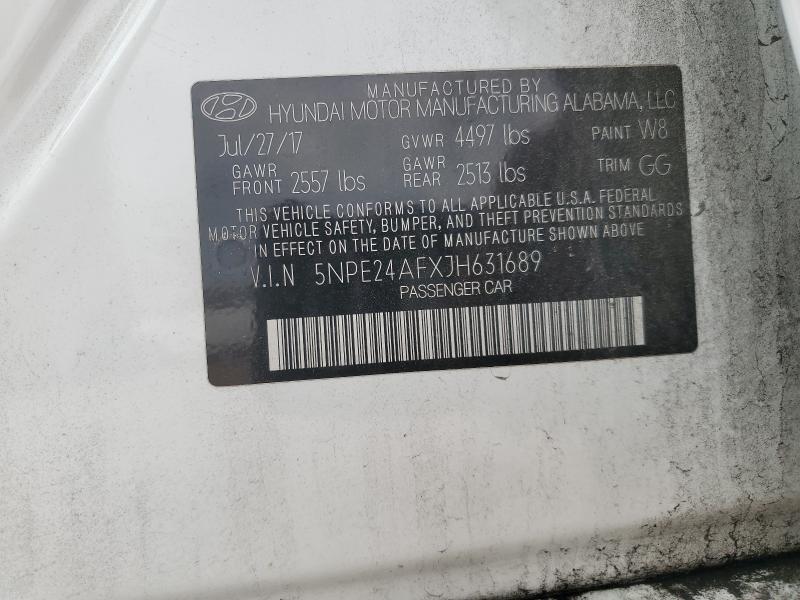 5NPE24AFXJH631689 - 2018 HYUNDAI SONATA SE WHITE photo 12