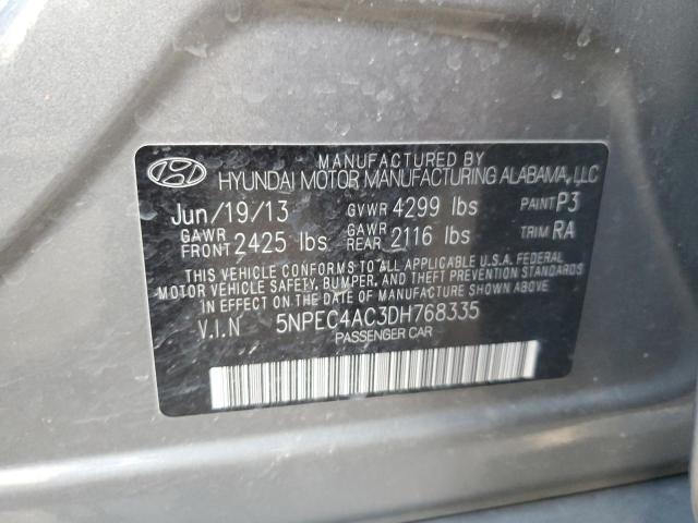 5NPEC4AC3DH768335 - 2013 HYUNDAI SONATA SE SILVER photo 12