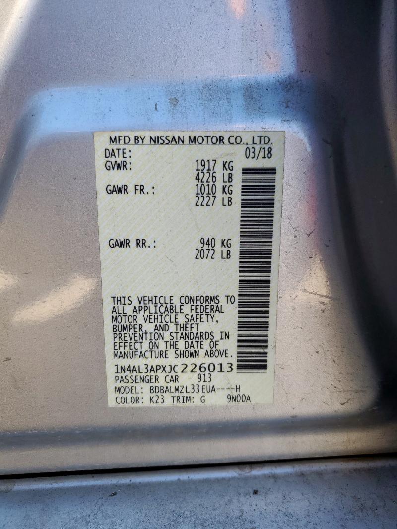 1N4AL3APXJC226013 - 2018 NISSAN ALTIMA 2.5 Silber Foto 12