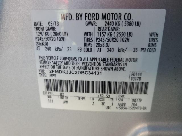 2FMDK3JC2DBC34131 - 2013 FORD EDGE SEL 银色 照片 13