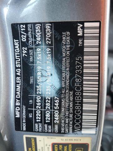 WDCGG8HB8CF873375 - 2012 MERCEDES-BENZ GLK 350 4MATIC SILVER photo 13