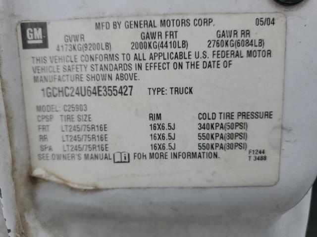 1GCHC24U64E355427 - 2004 CHEVROLET SILVERADO C2500 HEAVY DUTY WHITE photo 13
