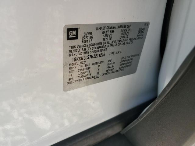 1GKKNLLS7HZ211216 - 2017 GMC ACADIA SLE WHITE photo 14