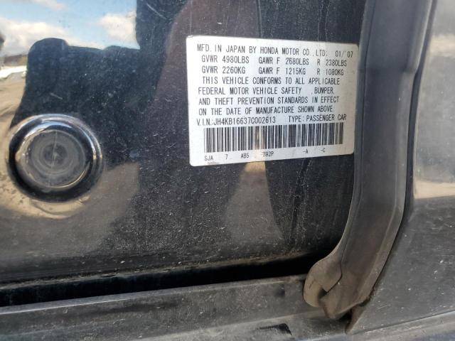 JH4KB16637C002613 - 2007 ACURA RL BLACK photo 12