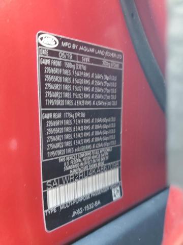 SALWR2RU4KA867098 - 2019 LAND ROVER RANGE ROVE HSE RED photo 13