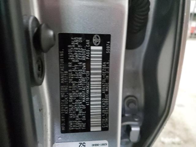 4T1B11HK5KU713128 - 2019 TOYOTA CAMRY L SILVER photo 12