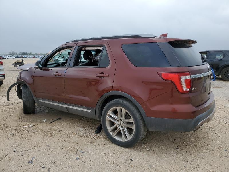1FM5K7D87GGC22007 - 2016 FORD EXPLORER XLT BURGUNDY photo 2