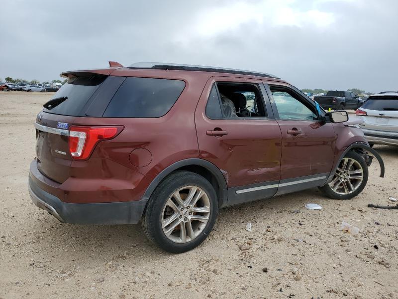 1FM5K7D87GGC22007 - 2016 FORD EXPLORER XLT BURGUNDY photo 3
