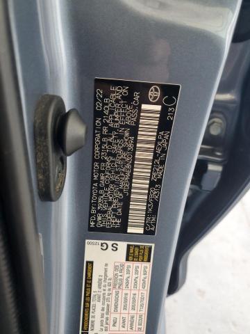 JTDEPMAE8N3013894 - 2022 TOYOTA COROLLA LE BLACK photo 12