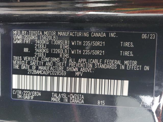 2T2BAMCA0PC028569 - 2023 LEXUS RX 350 BASE Czarny zdjęcie 12