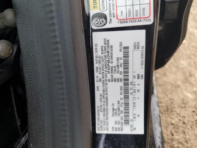 3FADP4BJ2KM126506 - 2019 FORD FIESTA SE Қара фото 12