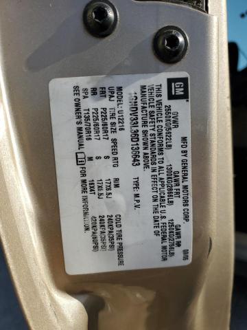 1GNDV33L36D136643 - 2006 CHEVROLET UPLANDER LT TAN photo 13