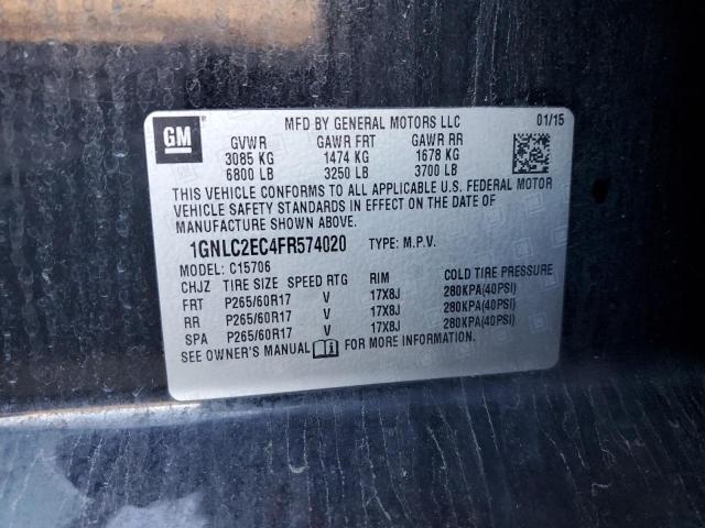 1GNLC2EC4FR574020 - 2015 CHEVROLET TAHOE POLICE Noir photo 13