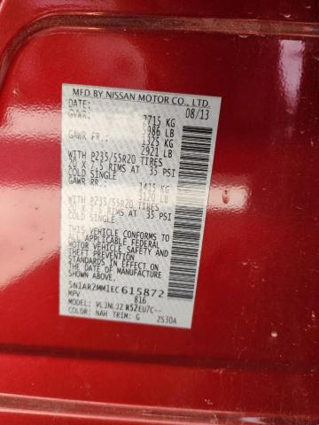 5N1AR2MM1EC615872 - 2014 NISSAN PATHFINDER S RED photo 13