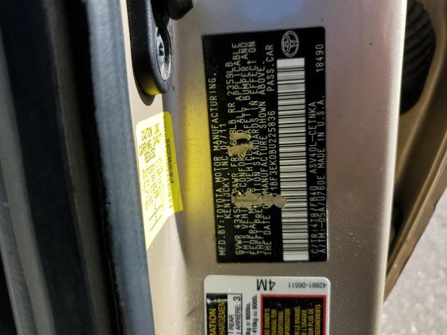 4T1BF3EK0BU225836 - 2011 TOYOTA CAMRY BASE Marrón foto 12