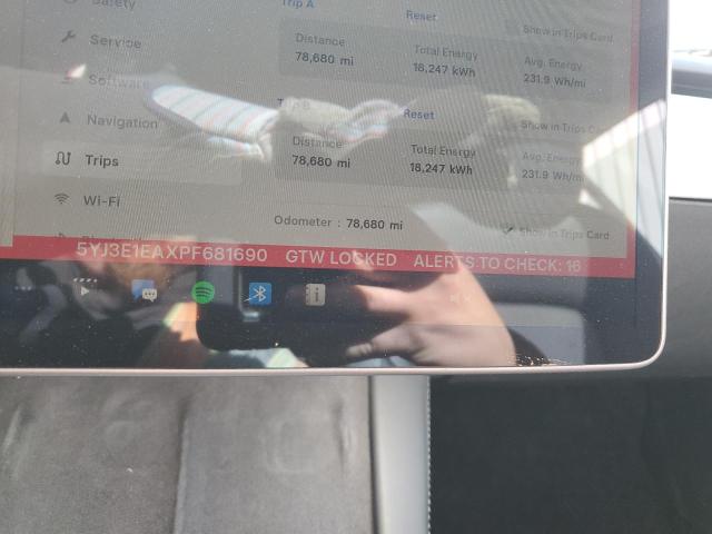 5YJ3E1EAXPF681690 - 2023 TESLA MODEL 3 Gris foto 9