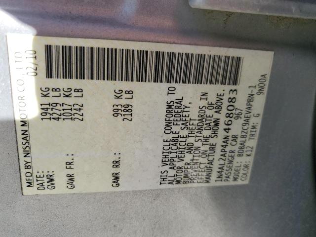 1N4AL2AP4AN468083 - 2010 NISSAN ALTIMA BASE SILVER photo 13