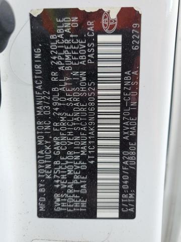 4T1C11AK9NU680525 - 2022 TOYOTA CAMRY LE WHITE photo 12