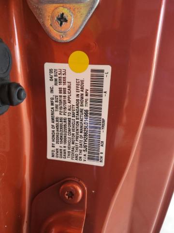 5J6YH28625L014966 - 2005 HONDA ELEMENT EX ORANGE photo 12