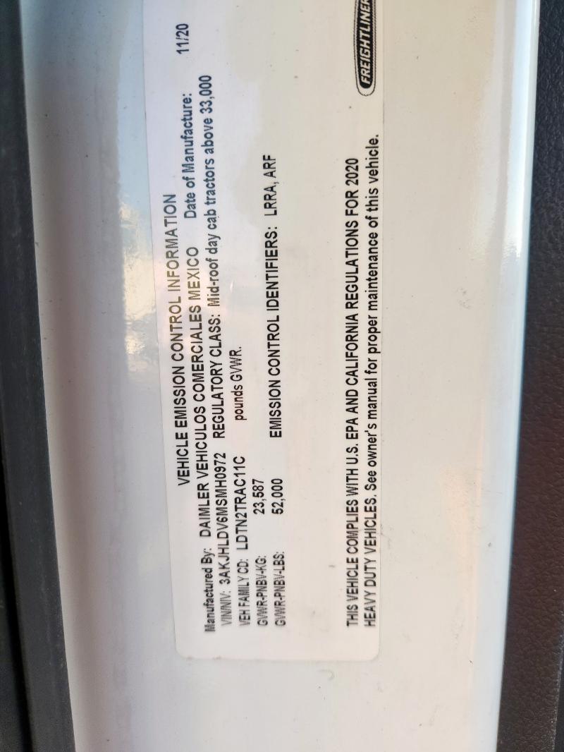 3AKJHLDV6MSMH0972 - 2021 FREIGHTLINER CASCADIA 1 白色 照片 10