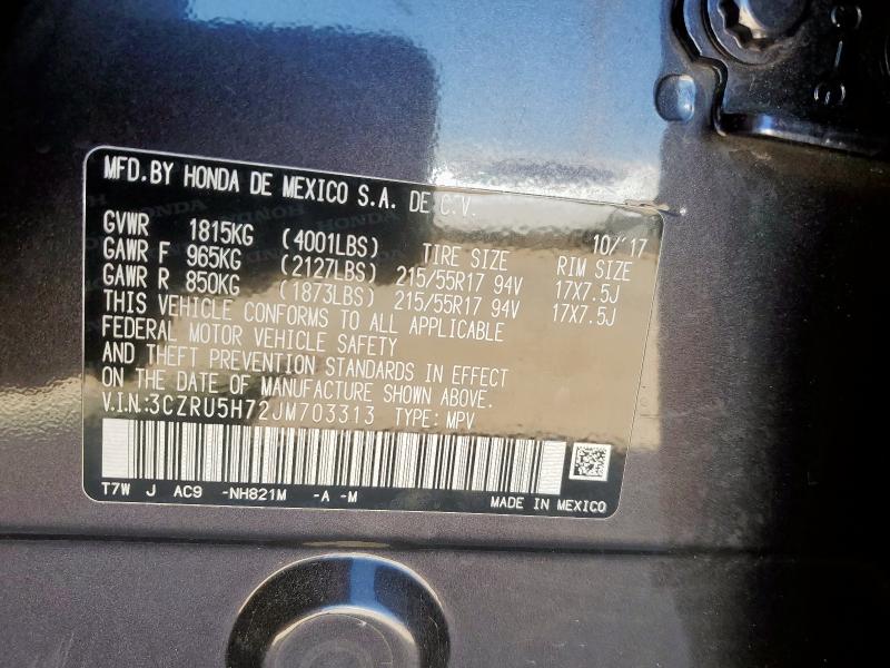 3CZRU5H72JM703313 - 2018 HONDA HR-V EXL Qara foto 14