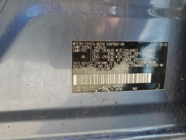 JTMDF4DVXBD042362 - 2011 TOYOTA RAV4 LIMITED BLUE photo 13