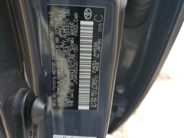 JTDKN3DU2D1717251 - 2013 TOYOTA PRIUS GRAY photo 12