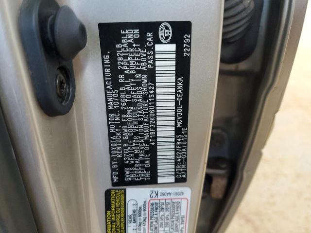 4T1BF32K06U115427 - 2006 TOYOTA CAMRY LE BEIGE photo 12