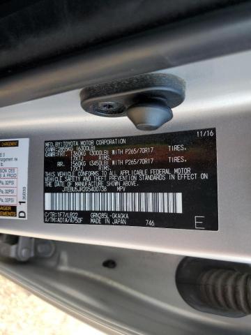 JTEBU5JR2G5400738 - 2016 TOYOTA 4RUNNER SR5/SR5 PREMIUM SILVER photo 14