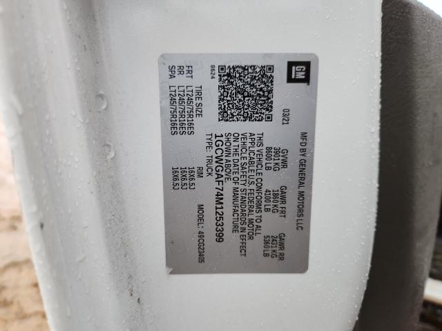 1GCWGAF74M1253399 - 2021 CHEVROLET EXPRESS G2 白色 照片 13